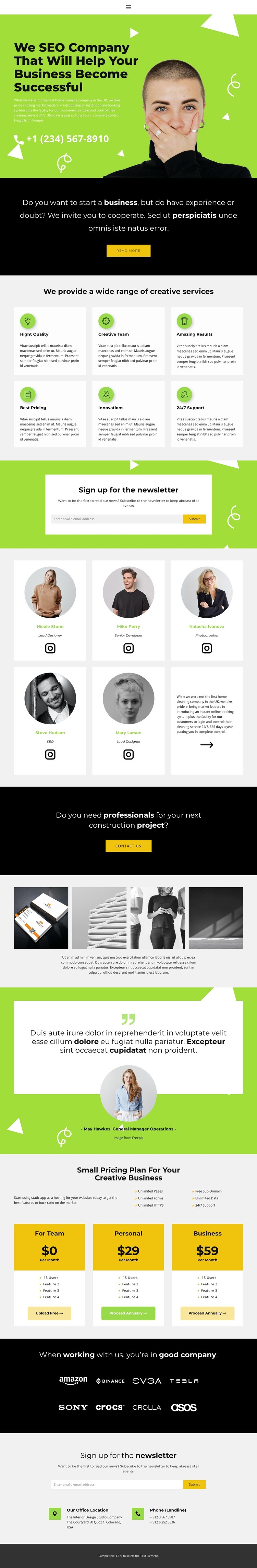 Bright template HTML Template
