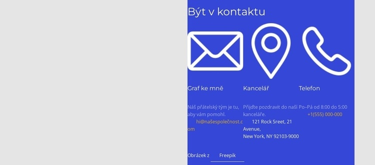 Kontaktujte nás blok v mřížce Šablona webové stránky