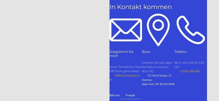 Kontaktieren Sie uns block in grid HTML Website Builder