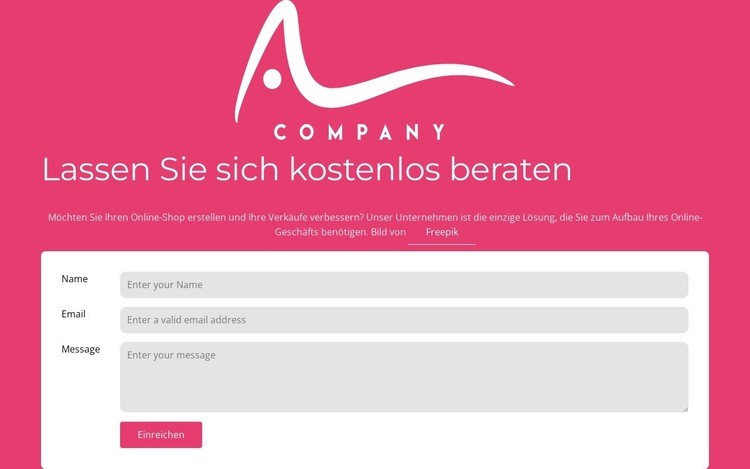 Kontaktformular mit Logo Website design