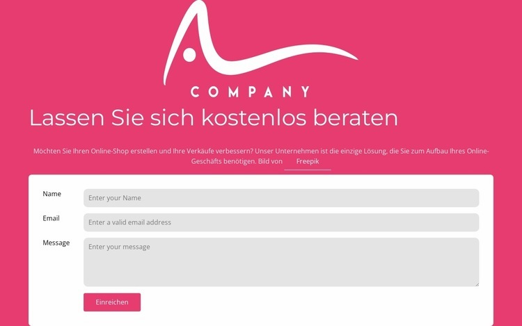 Kontaktformular mit Logo Website-Modell