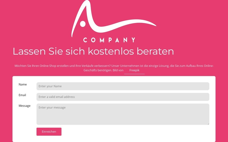 Kontaktformular mit Logo Website-Vorlage