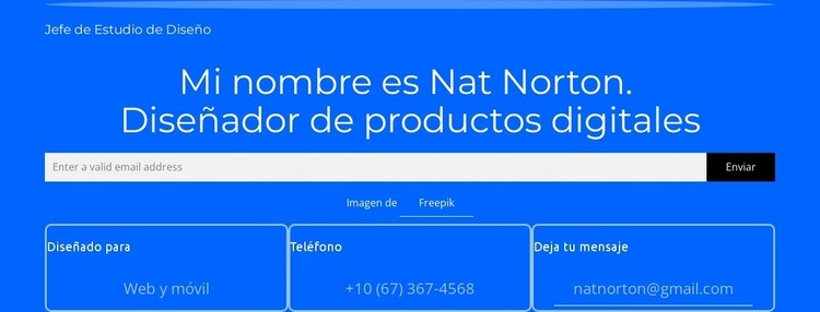 mi nombre es nat norton Creador de sitios web HTML