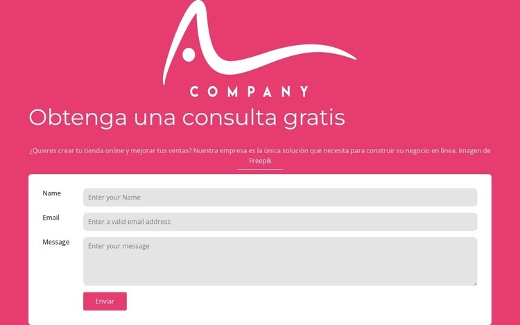 Formulario de contacto con logo Maqueta de sitio web