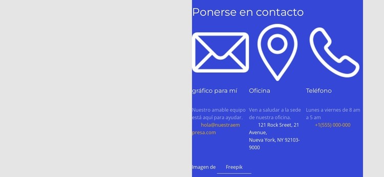 Contáctenos bloque en cuadrícula Plantilla CSS