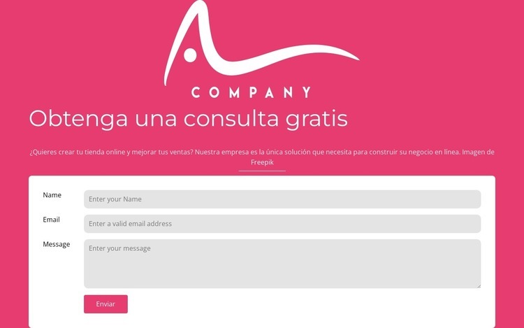 Formulario de contacto con logo Plantilla