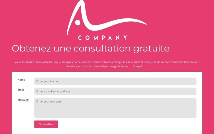 Formulaire de contact avec logo Modèle