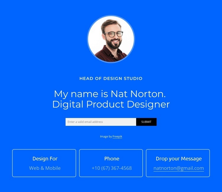 My name is Nat Norton Homepage Design
