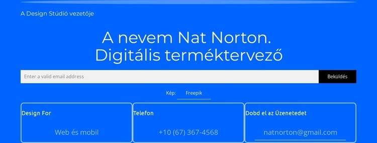 A nevem Nat Norton Weboldal sablon