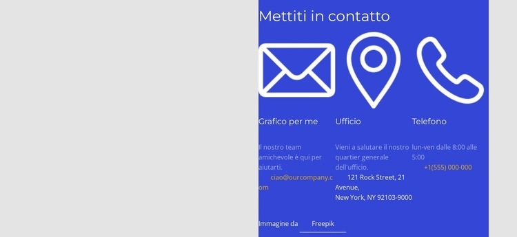 Contattaci blocco in griglia Costruttore di siti web HTML