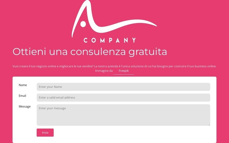 Modulo di contatto con logo Mockup del sito web