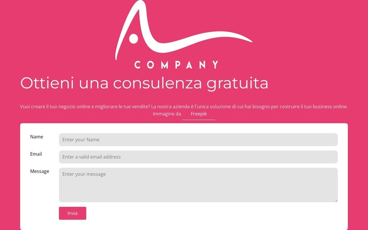 Modulo di contatto con logo Modello HTML