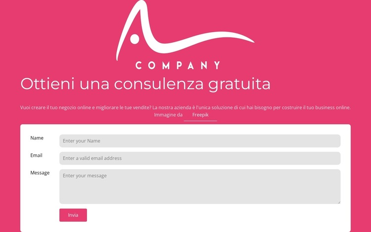 Modulo di contatto con logo Modello di sito Web