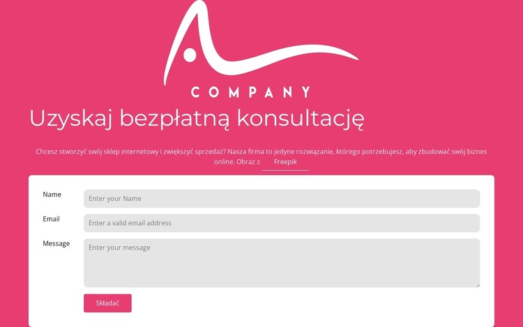 Formularz kontaktowy z logo Szablon CSS