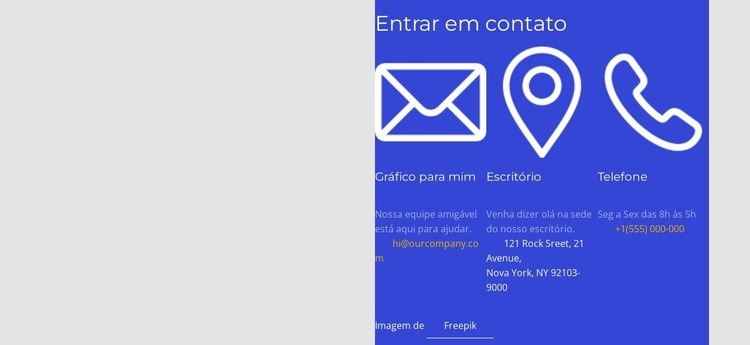 Contacte-nos bloco na grelha Construtor de sites HTML