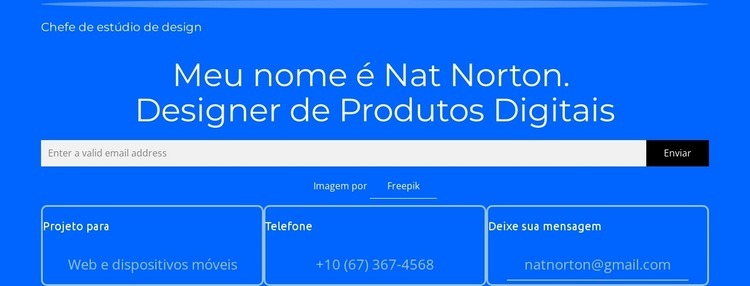Meu nome é Nat Norton Modelos de construtor de sites