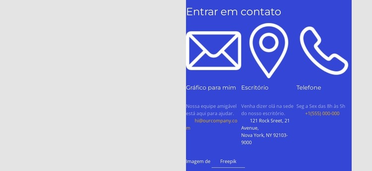 Contacte-nos bloco na grelha Modelo HTML
