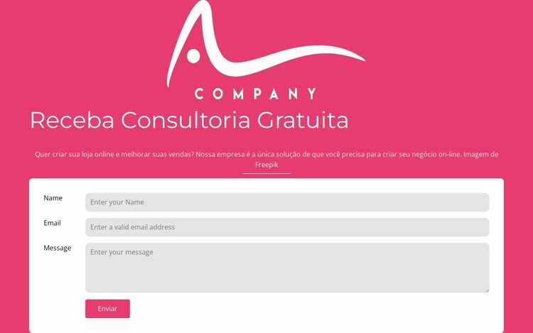 Formulário de contato com logotipo Template Joomla