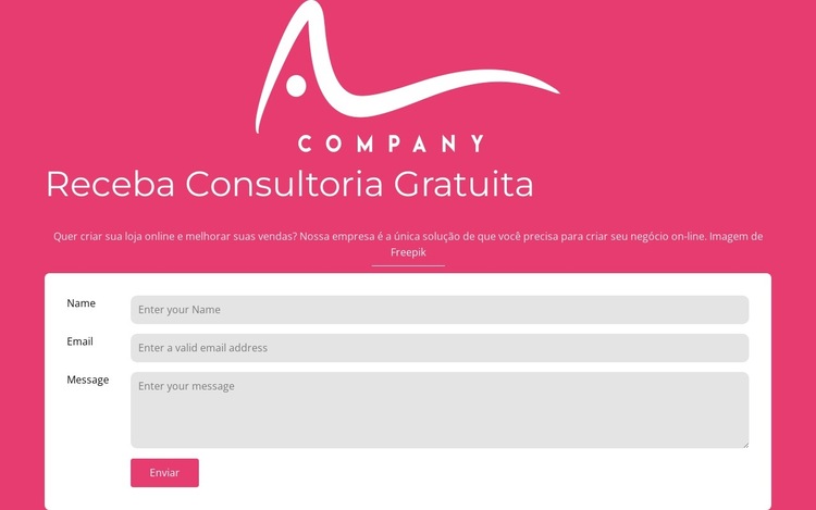 Formulário de contato com logotipo Modelo de site