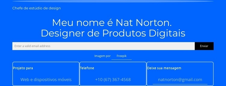 Meu nome é Nat Norton Landing Page