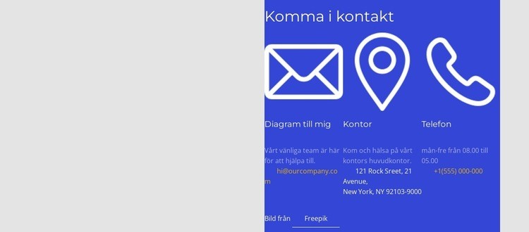 Kontakta oss blockera i rutnät CSS -mall