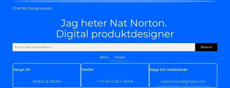 Jag heter Nat Norton HTML-mall