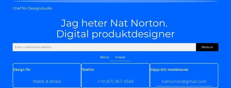 Jag heter Nat Norton Webbplats mall