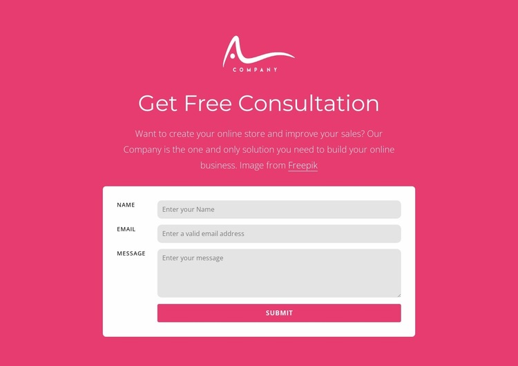 Contact form with logo Website Builder Templates