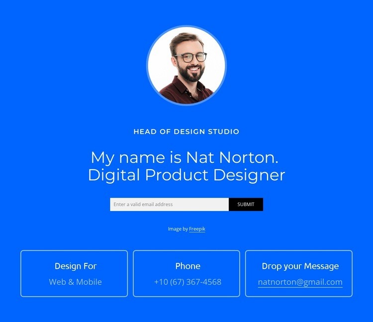 My name is Nat Norton Wix Template Alternative