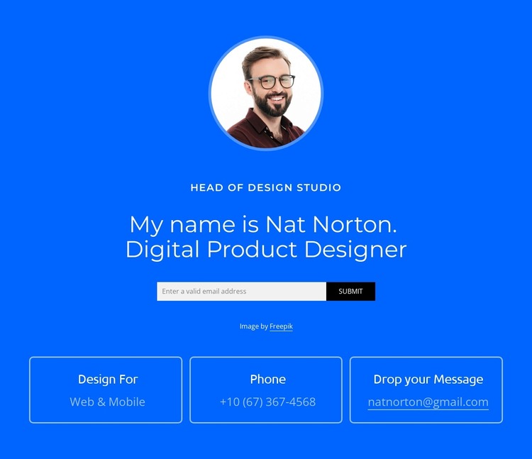 My name is Nat Norton WordPress Theme