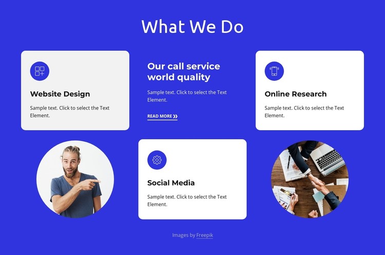 What we do block with grid CSS Template