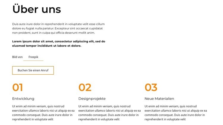 Über uns Block mit Grid Repeater HTML5-Vorlage