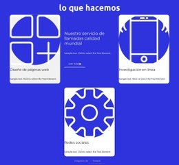 Lo Que Hacemos Bloque Con Grilla -Maqueta De Sitio Web Lista Para Usar