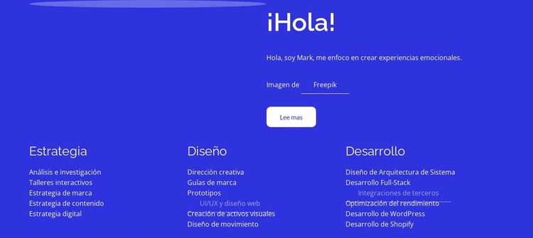 Estrategia, diseño, desarrollo. Tema de WordPress