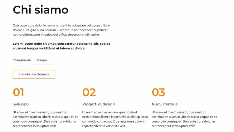 Chi siamo blocco con ripetitore di griglia Progettazione di siti web