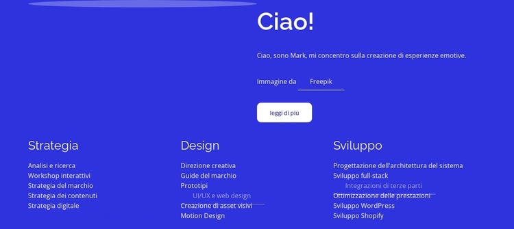 Strategia, design, sviluppo Modello di sito Web