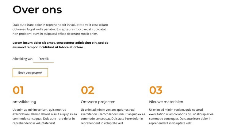 Over ons blok met grid repeater Sjabloon voor één pagina