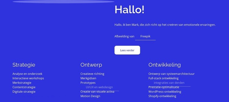 Strategie, ontwerp, ontwikkeling Website mockup