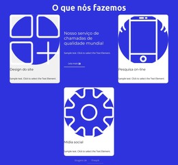 Modelo De Site Para O Que Fazemos Bloco Com Grade