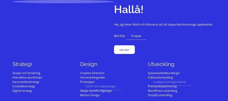 Strategi, design, utveckling HTML-mall