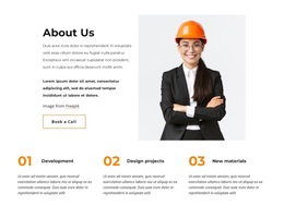 Responsive Web Template For About Us Block With Grid Repeater