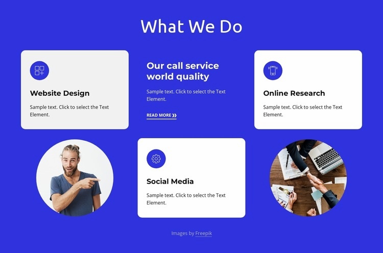 What we do block with grid Webflow Template Alternative