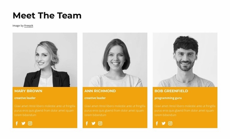 Team of scientists Web Page Design
