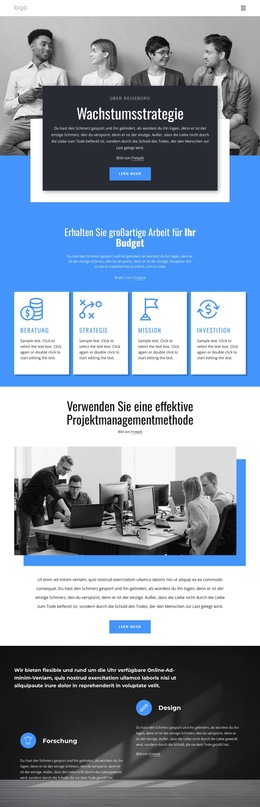 Beratungsunternehmen Für Wachstumsstrategie – Professionelle Website-Vorlage