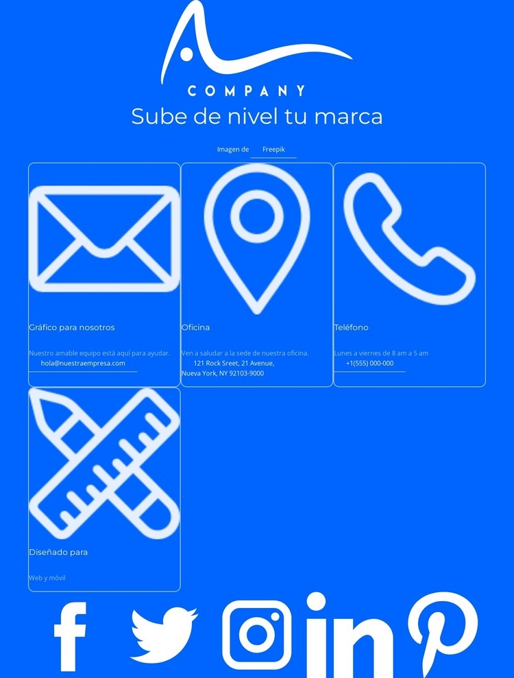 Contáctenos bloque con logo Diseño de páginas web