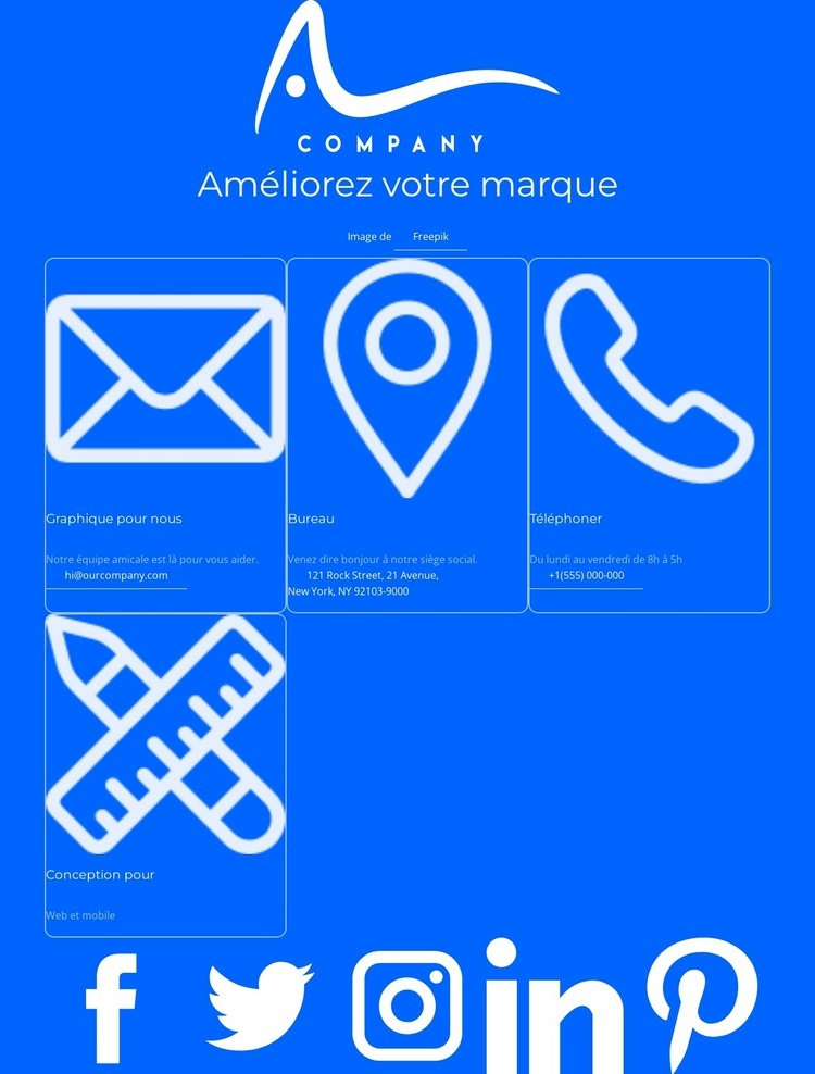 Contactez-nous bloc avec logo Conception de site Web