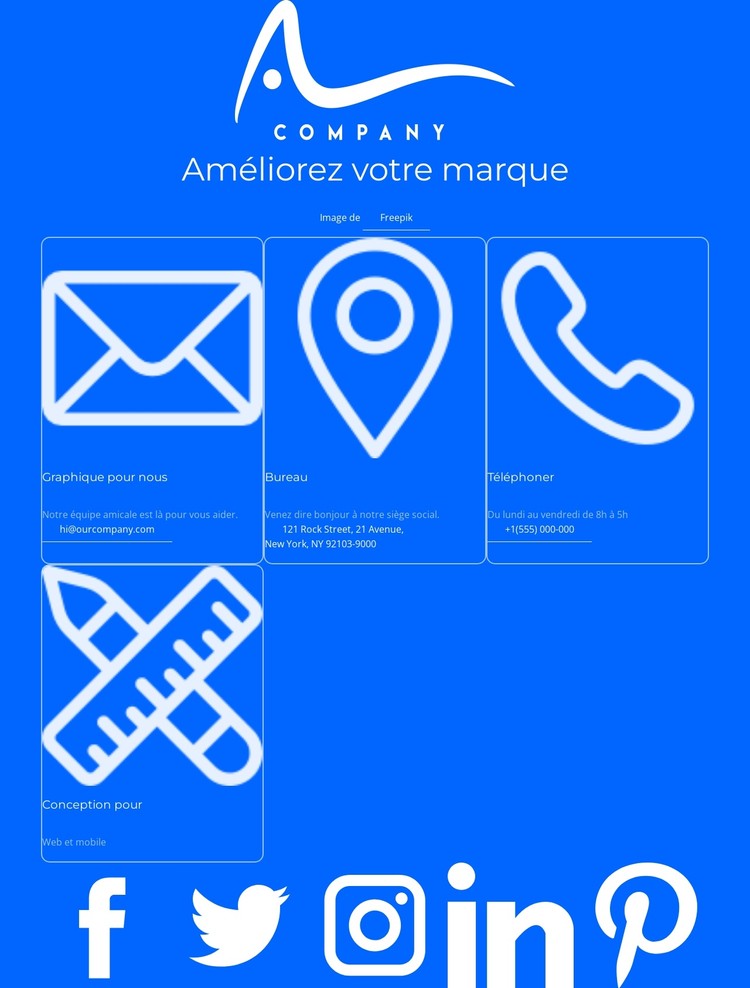 Contactez-nous bloc avec logo Modèle CSS