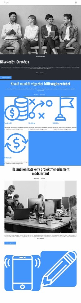 Növekedési Stratégiai Tanácsadó Cég - HTML Weboldal Sablon