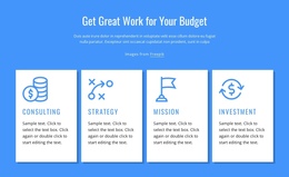 Mission, Vision, Strategy - One Page Template