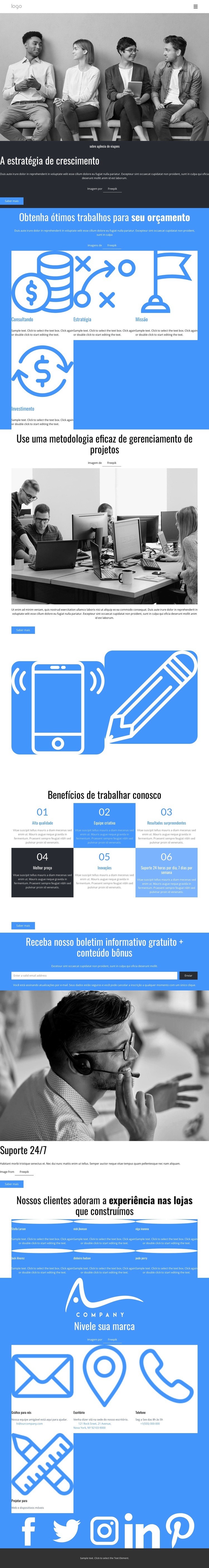 Empresa de consultoria em estratégia de crescimento Modelo de uma página